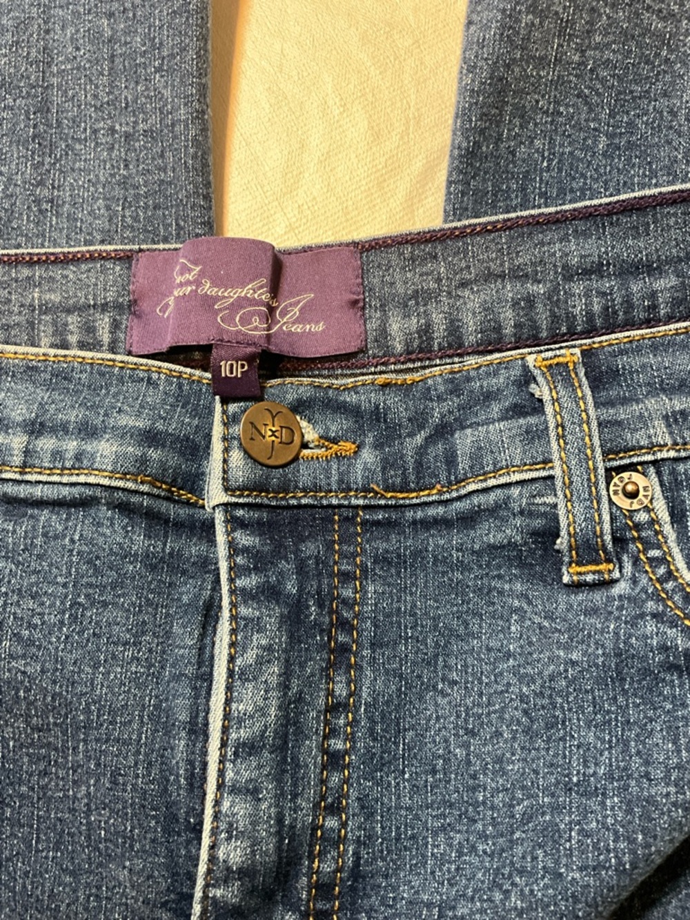 Not Your Daughter’s Jeans 10 Petite High Rise Blue Wash Denim Straight Leg - Picture 2 of 6